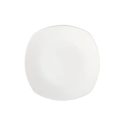 Plato pando 24.4cm cuadrado Block blanco