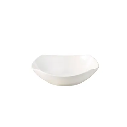 Plato hondo 637ml cuadrado Block blanco