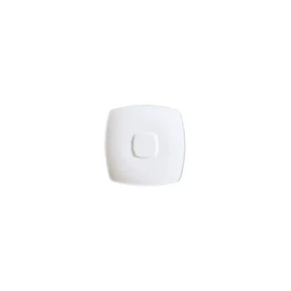 Plato café 13.3cm cuadrado Actualite blanco