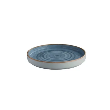 Plato pando 15.5cm Rustic artisan azul