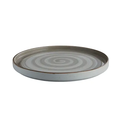 Plato pando 27.9cm Rustic artisan gris