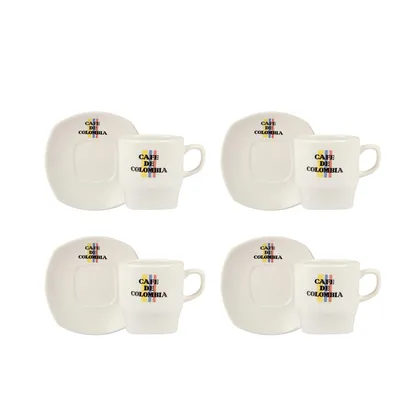Set Café de Colombia 4 puestos 8 piezas