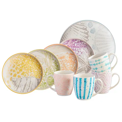 Combo Set 5 Platos Marina + 4 Mugs Yaku