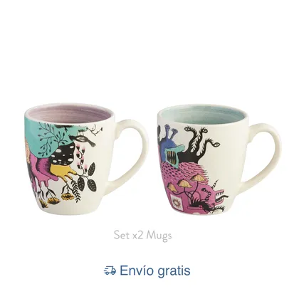 Set 2 Mugs 379.7ml La Historia Está Servida by Marlene Montaner