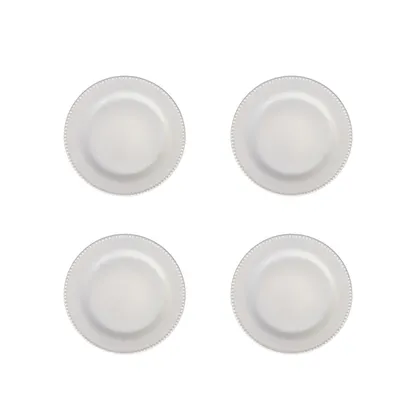 Set 4 Platos Postres Perla Gris 20cm