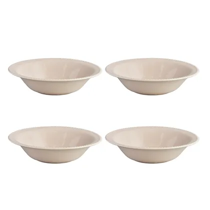 Set 4 Platos Hondos Perla Arena 482ml