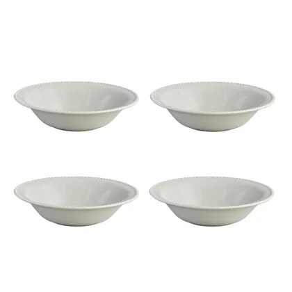 Set 4 Platos Hondos Perla Gris 482ml