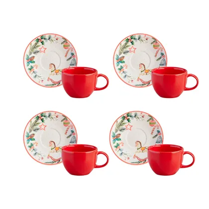 Set de Café / Té Dulce Navidad 4 puestos 8 piezas