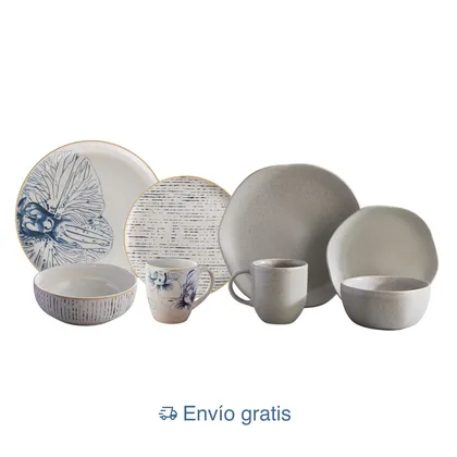 Combo Vajilla Cattleya + Vajilla Concreto 8 puestos 32 piezas