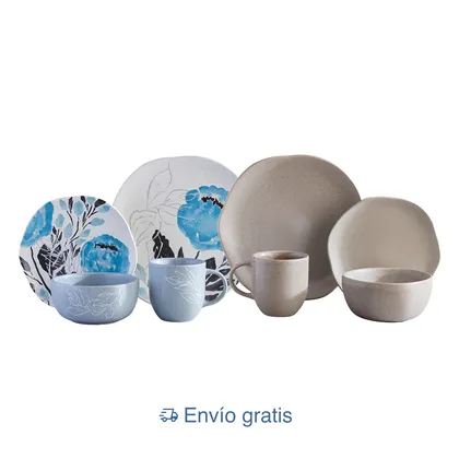 Combo Vajilla Praga + Vajilla Concreto 8 Puestos 32 Piezas