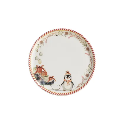 Plato Postre Ilusión Pingüino 21.4cm