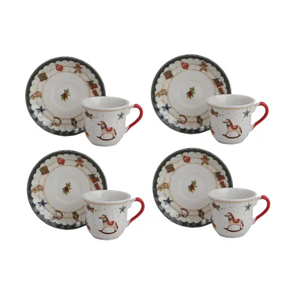 Set de Café / Té Toys Holidays 4 puestos 8 piezas