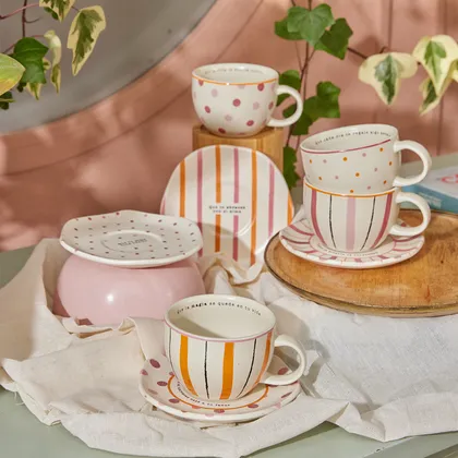 Set de Té/Café 4 Puestos 8 Piezas AlmaRosa x Vajillas Corona