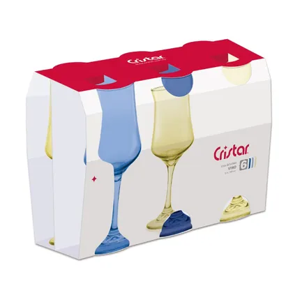 Copa Bolonia Vino Colores x 6 Unidades