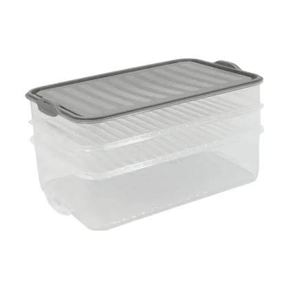 Organizador De Nevera Set De 3 Unidades 3,1L Gris