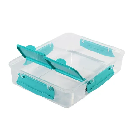 Recipiente Rectangular Con Divisiones Y Pestañas To Go 975Ml