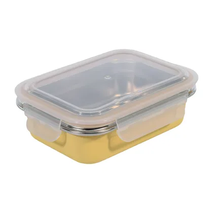 Recipiente En Acero Inoxidable Rectangular 400Ml Amarillo