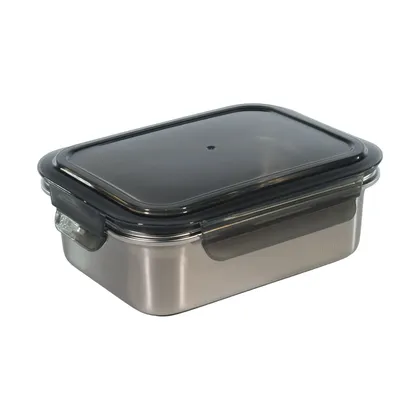 Recipiente En Acero Inoxidable Rectangular 1000Ml Negro
