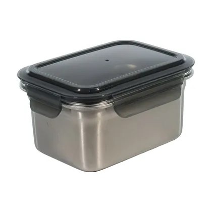 Recipiente En Acero Inoxidable Rectangular 1000Ml Negro