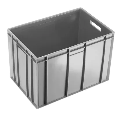 Canastilla plastica toda cerrada de 60x40x41 cm-Gris