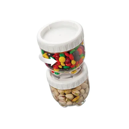 Recipiente Plastico Circular Interlock 500 Ml Blanco