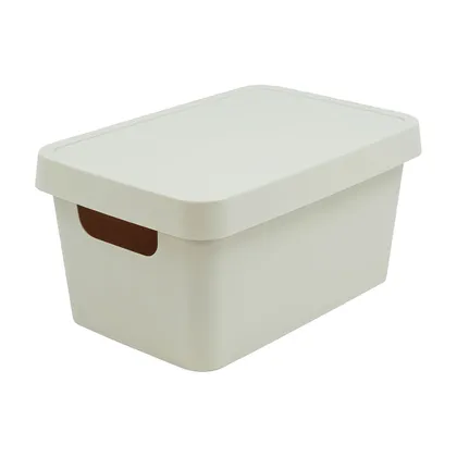Caja organizadora con tapa. 3.6L. Beige