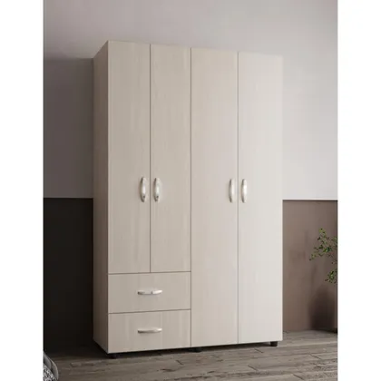 Closet Barin 120, Nevado y Blanco, Con Cajones De Gran Capacidad Para Su Almacenamiento