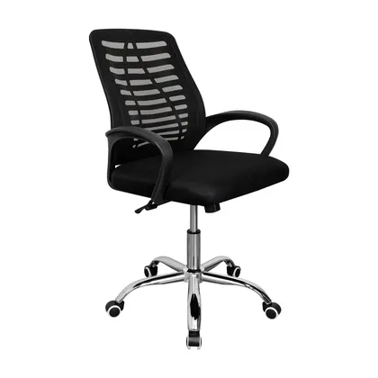 Silla de Escritorio Liz, Negro, cuenta con brazos y espaldar