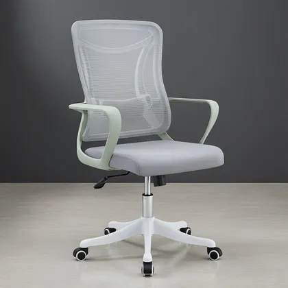 Silla de Escritorio Crown, Gris, ergonómica con altura ajustable