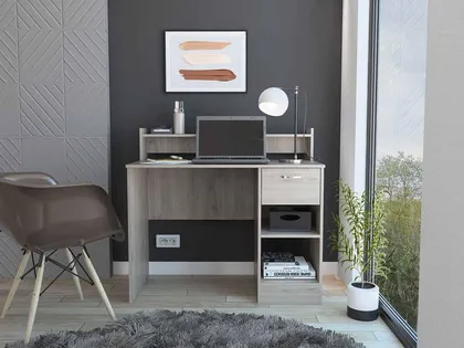 Escritorio Tulk, Bardolino, con Un Cajón Archivador Archivador y Dos Entrepaños
