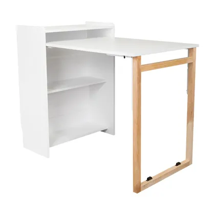 Escritorio Plegable Lesli, Blanco Duqueza, con un diseño funcional y practico