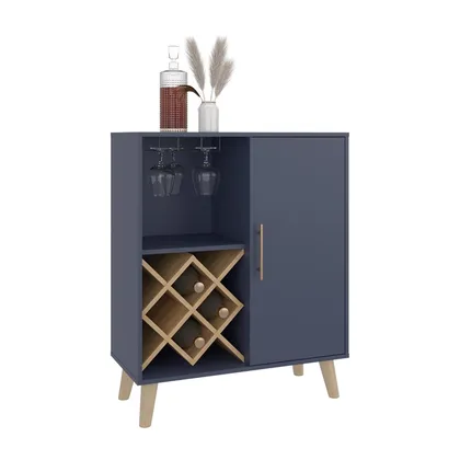 Bar Cave Love, Azul y Kronos Fresno, con Espacio Para Botellas y Porta Copas