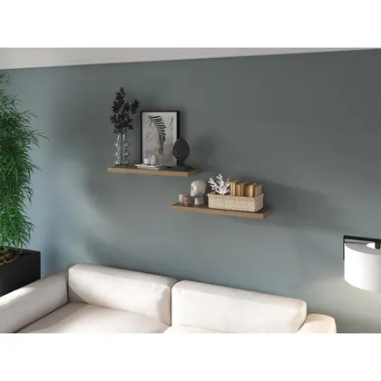 Repisa Flotante Maca X2, Macadamia, con espacio para ubicar objetos ZF