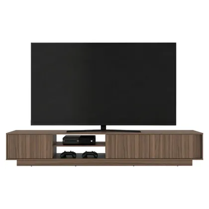 Mesa Para Tv Maldivas, Avellana y Wengue, Para Televisor de Hasta 100 Pulgadas con tres pu