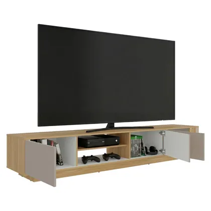 Mesa Para Tv Maldivas, Fresno Europeo y Capri, Para Televisor de Hasta 85 Pulgadas con tre