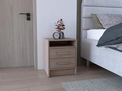 Mesa de Noche Douglas, Bardolino, con Espacio Para Colocar Objetos Decorativos ZF