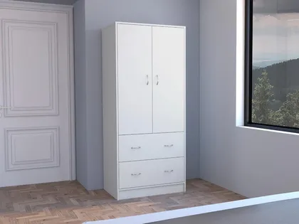 Closet Pilic, Blanco, Dos Cajones Con Gran Capacidad De Almacenamiento ZF