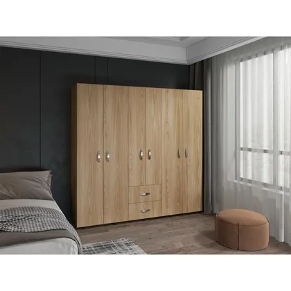 Closet Barin 200, Fresno Europeo y Wengue, Con Seis Puertas Abatibles