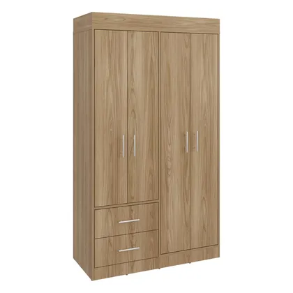 Closet Houston, Fresno Europeo y Wengue , Con Cuatro Puertas Batientes y Dos Cajones Con A