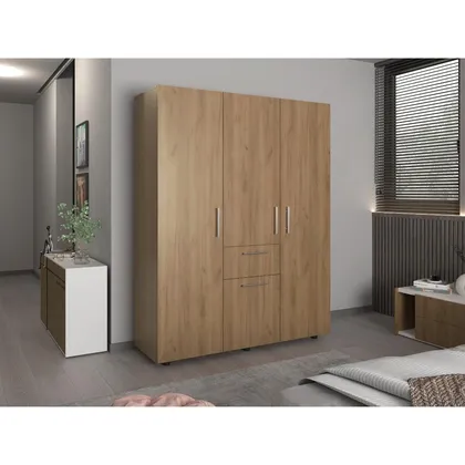 Closet Bariloche Bombay Eco ll, Fresno Europeo, Con Variedad de Entrepaños y Cuatro Puerta