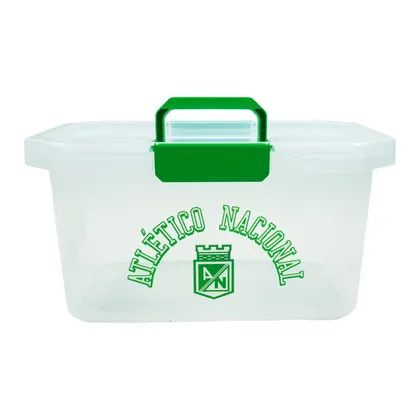 Caja Organizadora Estrabox con Manija 16L Natural Verde Atletico Nacional