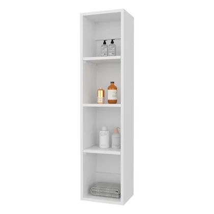 Alacena de Pared Pequeño Minimalista, Blanco, sin puertas, para implementos de aseo ZF
