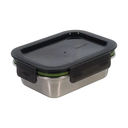 Recipiente En Acero Inoxidable Rectangular 600Ml Negro