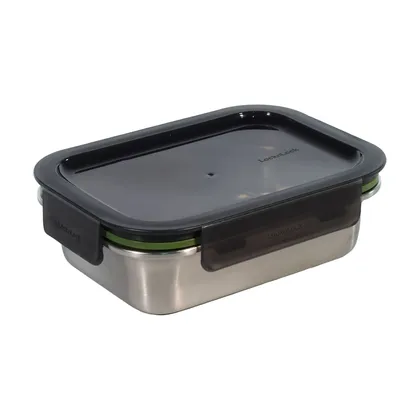 Recipiente En Acero Inoxidable Rectangular 1200Ml Negro