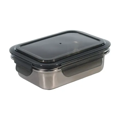 Recipiente En Acero Inoxidable Rectangular 600Ml Negro