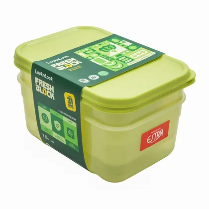 Set X 2 Recipientes Freshblock 1500Ml Verde