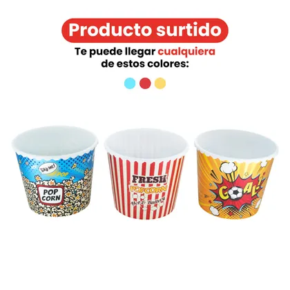 Crispetero redondo plastico 2,3L. Surtido