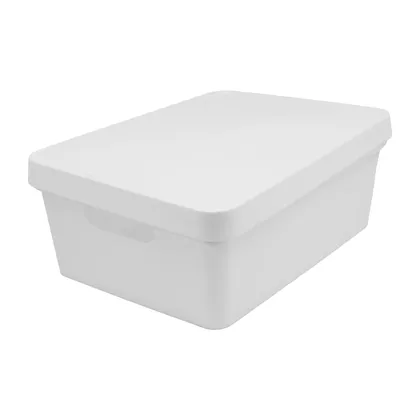 Caja organizadora con tapa. 11L. Blanco
