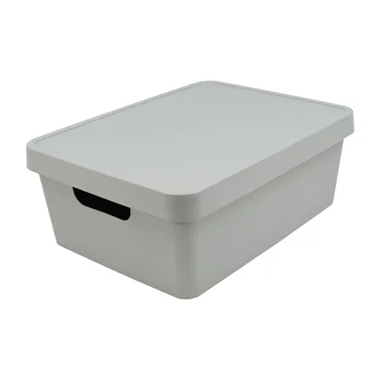 Caja organizadora con tapa. 11L. Gris