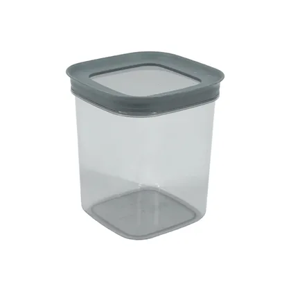Recipiente para almacenar alimentos cuadrado. 870ml. Gris